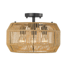 Golden 6076-SF BLK-NR - Golden Lighting Marlee 3-light Semi-Flush Mount in Matte Black